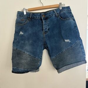 Men's Distressed Blue Jean Shorts